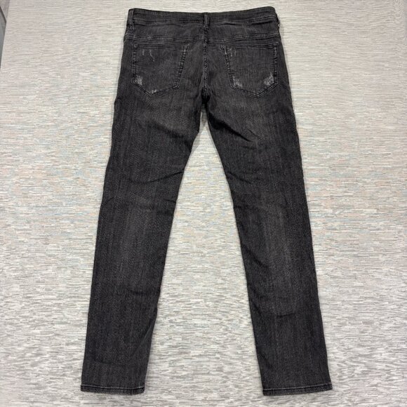 Diesel Thavar XP Jeans Mens 33 x 34 Gray Distressed Denim Slim Skinny Fit - Picture 2 of 15